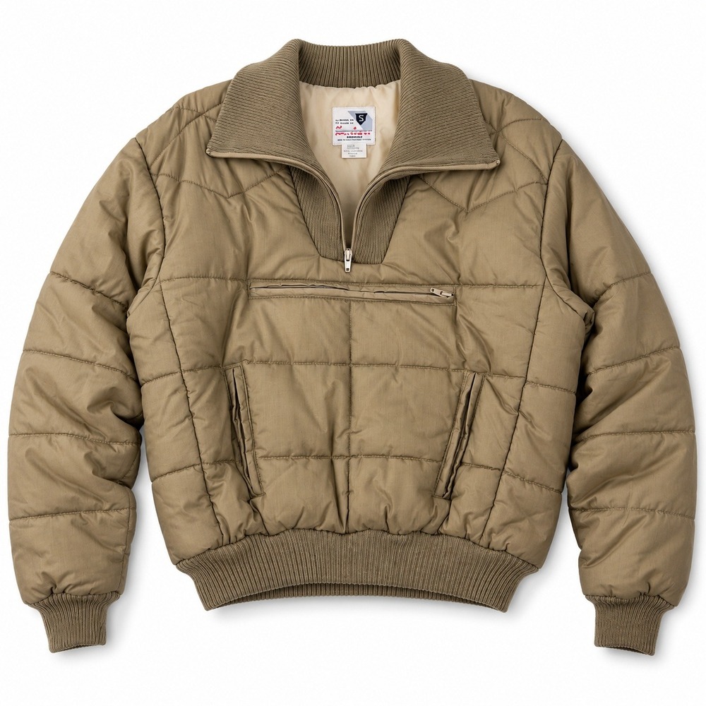 Sexton Winnipeg Quilted Anorak Jacket Mens XL Tan Half Zip Pullover Puffer